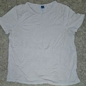 Old Navy Striped Crewneck Tee - White & Light Pink